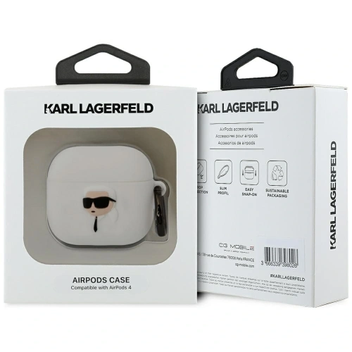 Kup Karl Lagerfeld 3D silikonové NFT Apple AirPods 4 bílé - KLD22036 - {ean13} - Sklep Home Screen