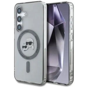 Kup Etui Karl Lagerfeld Button Karl & Choupette Heads Printed Logo MagSafe do Samsung Galaxy S25 czarny - KLD22037 - {ean13} - Sklep Home Screen