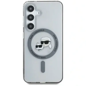 Kup Etui Karl Lagerfeld Button Karl & Choupette Heads Printed Logo MagSafe do Samsung Galaxy S25 czarny - KLD22037 - {ean13} - Sklep Home Screen