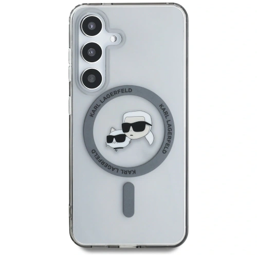 Kup Etui Karl Lagerfeld Button Karl & Choupette Heads Printed Logo MagSafe do Samsung Galaxy S25 czarny - KLD22037 - {ean13} - Sklep Home Screen