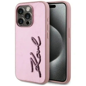 Kup Karl Lagerfeld Zmačkaný kovový podpis Apple iPhone 15 Pro Max růžový - KLD22038 - {ean13} - Sklep Home Screen