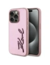 Kup Etui Karl Lagerfeld Wrinkled Metal Signature do Apple iPhone 15 Pro Max różowy - KLD22038 - {ean13} - Sklep Home Screen
