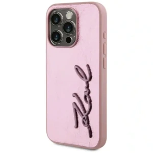 Kup Karl Lagerfeld zerknittertes Metall-Signatur Apple iPhone 15 Pro Max pink - KLD22038 - {ean13} - Sklep Home Screen