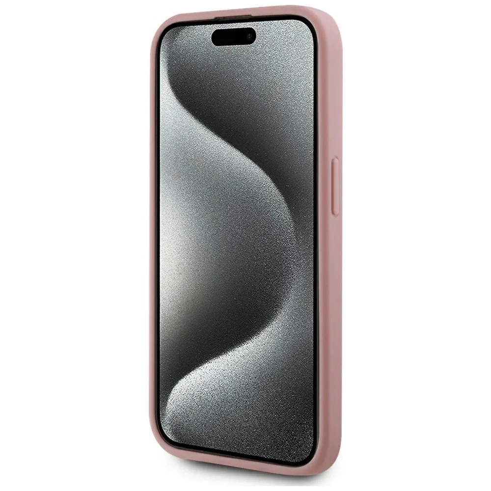 Etui Karl Lagerfeld Wrinkled Metal Signature do Apple iPhone 15 Pro Max różowy