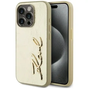 Kup Karl Lagerfeld Zmačkaný kovový podpis Apple iPhone 15 Pro Max zlatý - KLD22039 - {ean13} - Sklep Home Screen