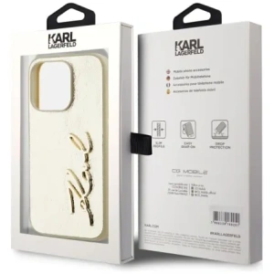 Kup Karl Lagerfeld zerknittertes Metall-Signatur Apple iPhone 15 Pro Max Gold - KLD22039 - {ean13} - Sklep Home Screen