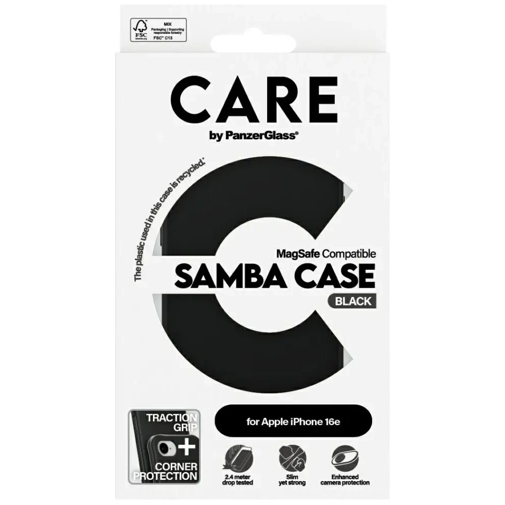 Etui CARE by PanzerGlass Fashion MagSafe do Apple iPhone 16e czarny