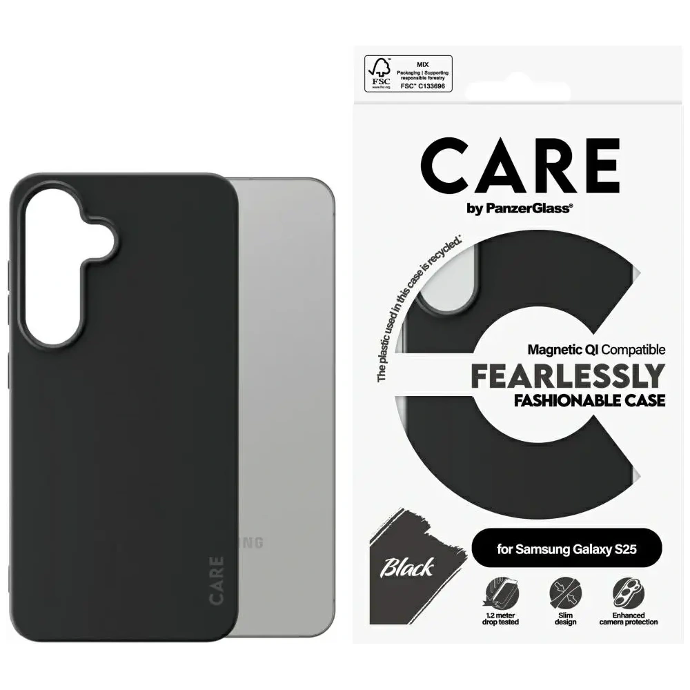 Etui CARE by PanzerGlass Fashion QI do Samsung Galaxy S25 czarny