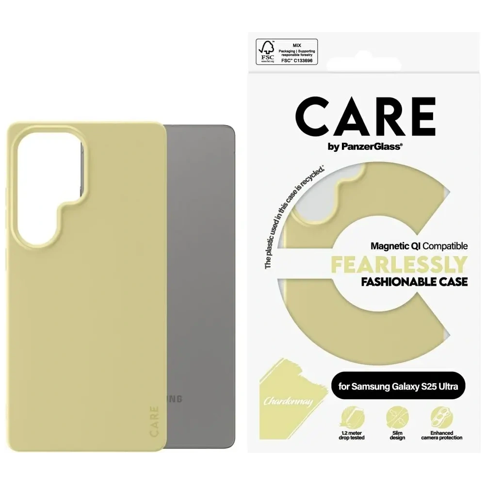 Etui CARE by PanzerGlass Fashion QI do Samsung Galaxy S25 Ultra chardonnay