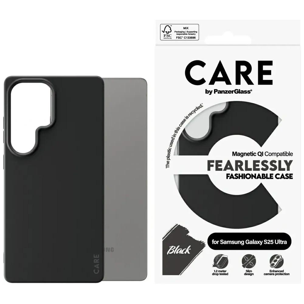 Etui CARE by PanzerGlass Fashion QI do Samsung Galaxy S25 Ultra czarny