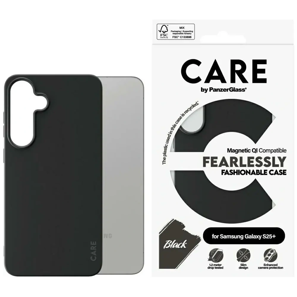 Etui CARE by PanzerGlass Fashion QI do Samsung Galaxy S25+ Plus czarny