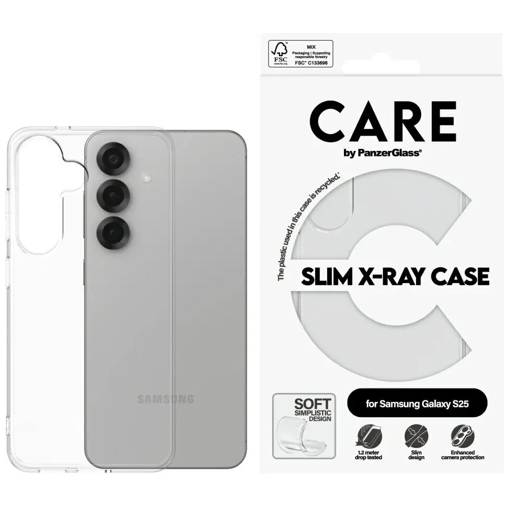 Etui CARE by PanzerGlass Fashion X-Ray do Samsung Galaxy S25 przezroczysty