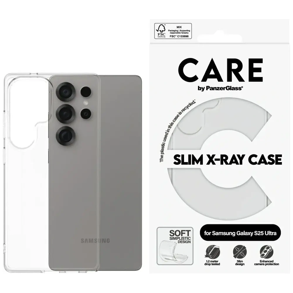 Etui CARE by PanzerGlass Fashion X-Ray do Samsung Galaxy S25 Ultra przezroczysty