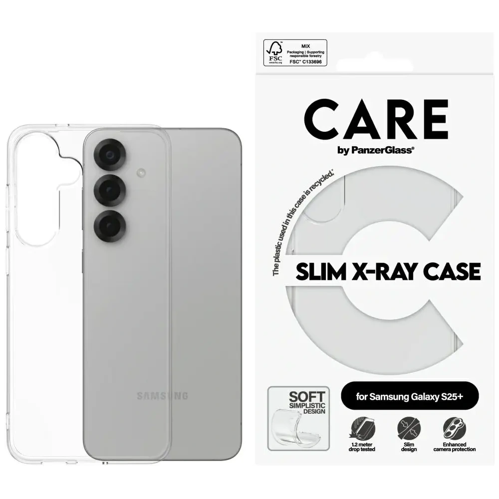 Etui CARE by PanzerGlass Fashion X-Ray do Samsung Galaxy S25+ Plus przezroczysty