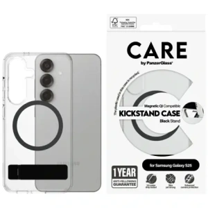 Kup CARE de la PanzerGlass Caracteristică Neagră Suport & QI Samsung Galaxy S25 transparent - PZG872 - {ean13} - Sklep Home Screen
