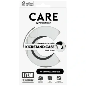 Kup CARE de la PanzerGlass Caracteristică Neagră Suport & QI Samsung Galaxy S25 transparent - PZG872 - {ean13} - Sklep Home Screen