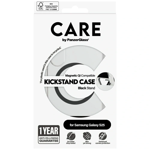 Kup Etui CARE by PanzerGlass Feature Black Kickstand & QI do Samsung Galaxy S25 przezroczysty - PZG872 - {ean13} - Sklep Home Screen