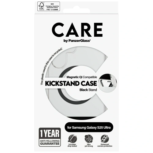 Buy CARE by PanzerGlass Feature Black Kickstand & QI Samsung Galaxy S25 Ultra clear - PZG873 - {ean13} - Home Screen Store Europe