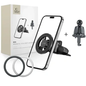 Buy Tech-Protect N56 Magnetic MagSafe CD & Vent Car Mount Black - THP4147 - {ean13} - Home Screen Store Europe
