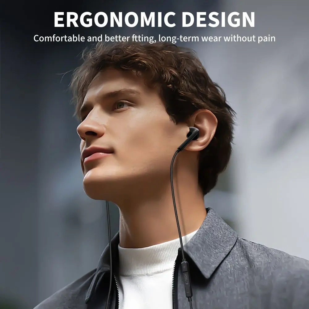 Słuchawki przewodowe Tech-Protect Ultraboost USB-C Earphone Core Black