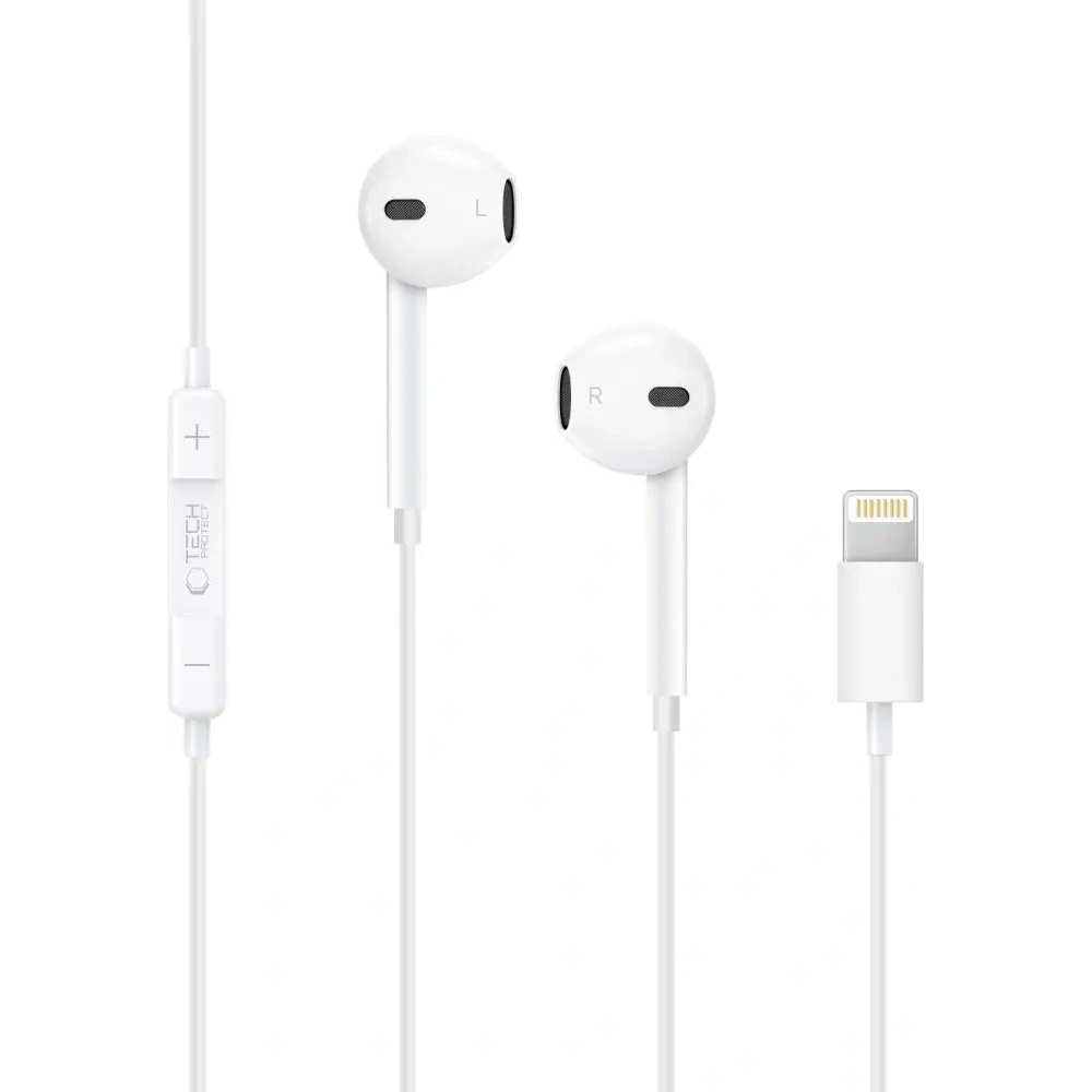 Słuchawki przewodowe Tech-Protect Ultraboost Lightning Earphone Core White