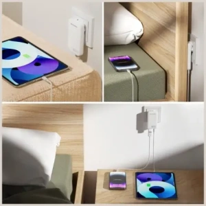 Buy 4smarts FlatPlug Slim Dual 65W GaN 2xUSB-C power charger white - 4SMR78 - {ean13} - Home Screen Store Europe