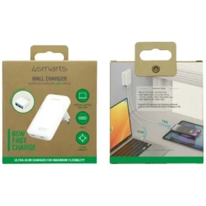 Kup 4smarts FlatPlug Slim Dual 65W GaN 2xUSB-C Netzladegerät weiß - 4SMR78 - {ean13} - Sklep Home Screen