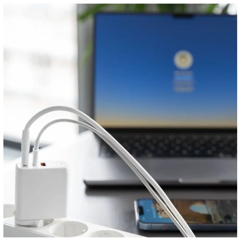 Ładowarka sieciowa 4smarts Flex 65W USB-A, 2xUSB-C biały