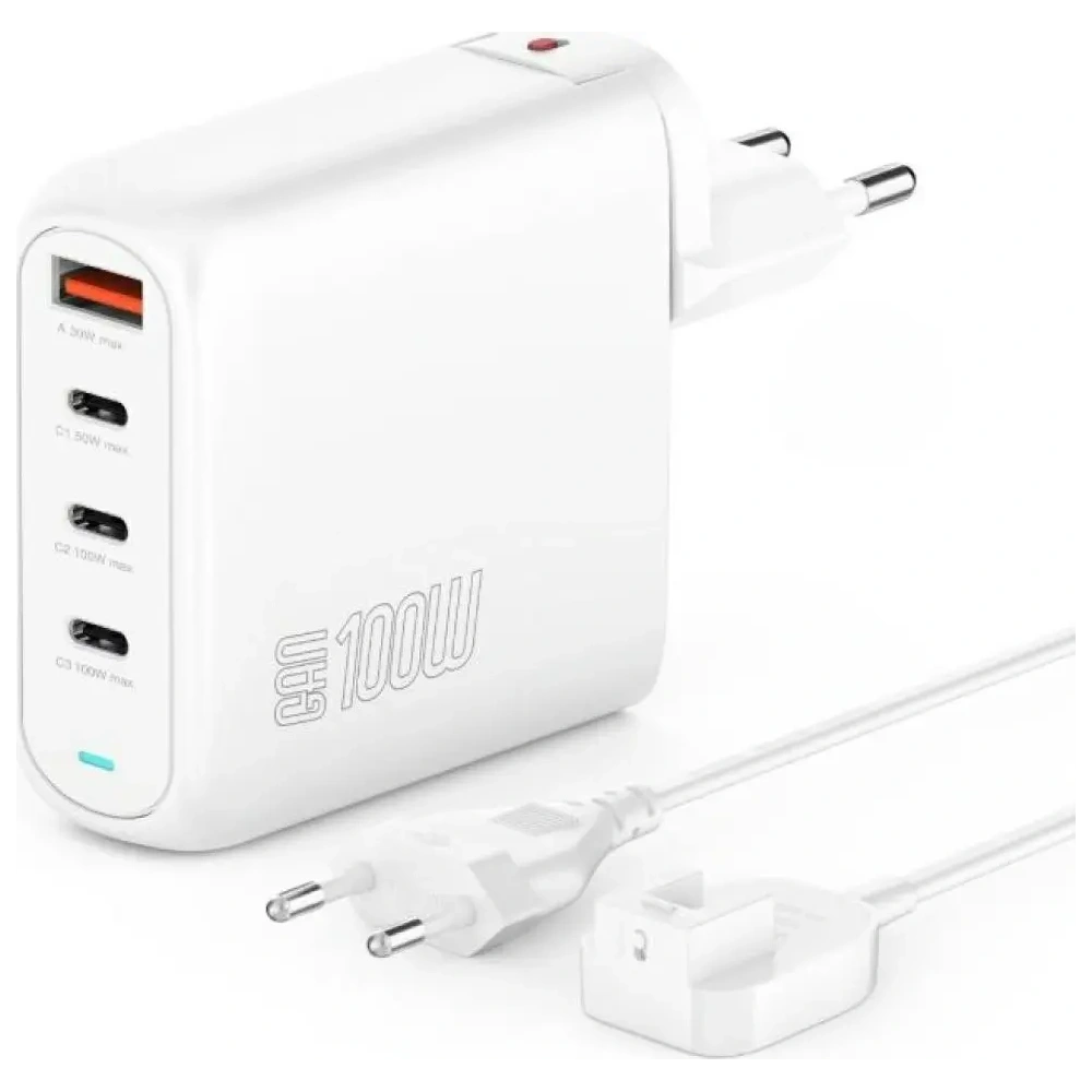 Ładowarka sieciowa 4smarts Flex Pro 100W USB-A, 3xUSB-C biały