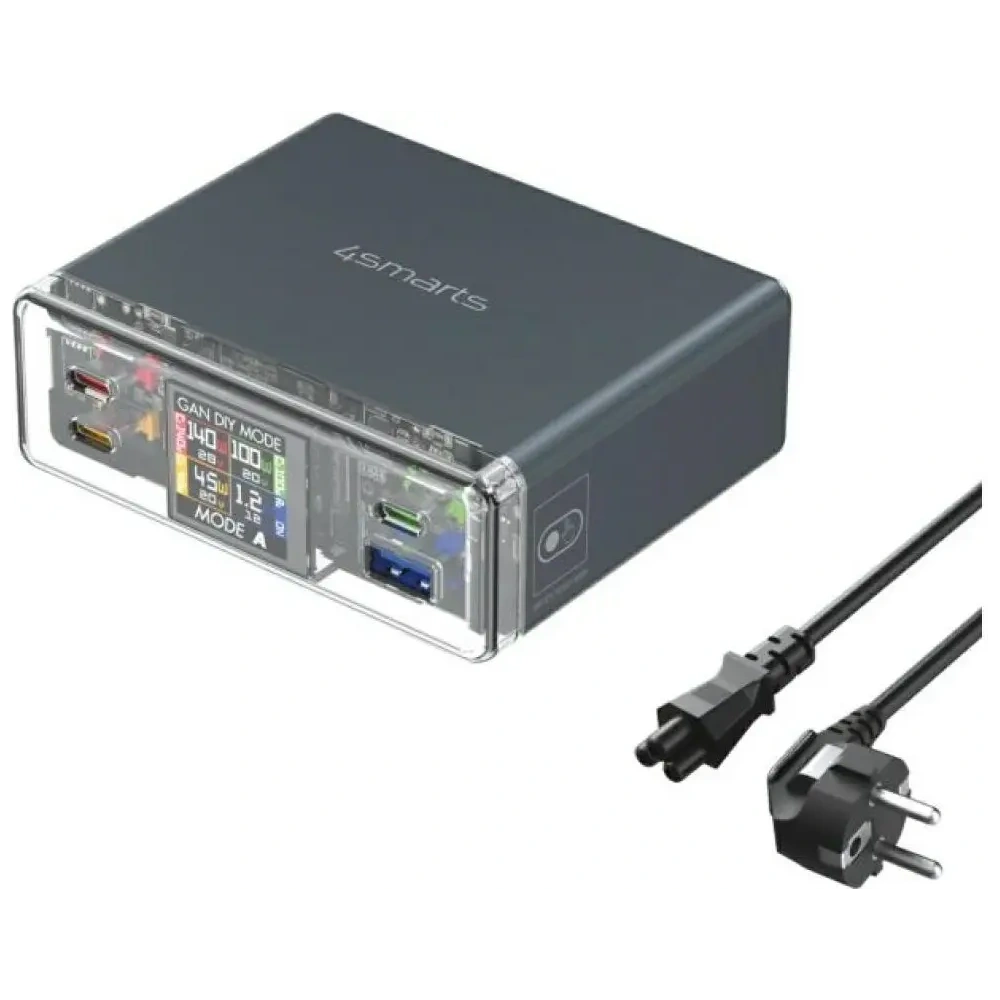 Stacja ładująca 4smarts Lucid 300W z trybem DIY szary
