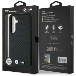 Buy BMW Leather Carbon MagSafe Samsung Galaxy S25+ Plus black - BMW823 - {ean13} - Home Screen Store Europe