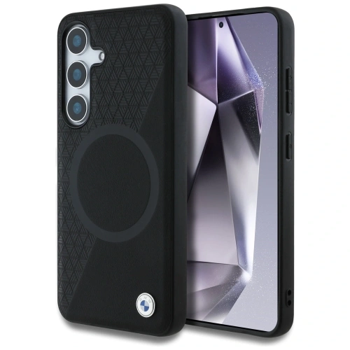 Kup Etui BMW Leather Half Textured MagSafe do Samsung Galaxy S25 czarny - BMW824 - {ean13} - Sklep Home Screen