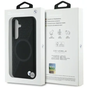 Kup Etui BMW Leather Half Textured MagSafe do Samsung Galaxy S25 czarny - BMW824 - {ean13} - Sklep Home Screen