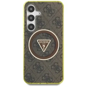 Kup Etui Guess 4G Glitter Triangle Buttons MagSafe do Samsung Galaxy S25 brązowy - GUE4554 - {ean13} - Sklep Home Screen