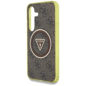 Kup Etui Guess 4G Glitter Triangle Buttons MagSafe do Samsung Galaxy S25 brązowy - GUE4554 - {ean13} - Sklep Home Screen