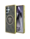 Kup Etui Guess 4G Glitter Triangle Buttons MagSafe do Samsung Galaxy S25 Ultra brązowy - GUE4555 - {ean13} - Sklep Home Screen