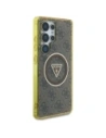 Kup Etui Guess 4G Glitter Triangle Buttons MagSafe do Samsung Galaxy S25 Ultra brązowy - GUE4555 - {ean13} - Sklep Home Screen