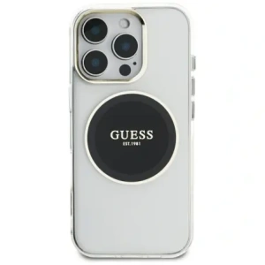 Kup Guess IML Metal Colorat Cerc Logo Clasic MagSafe Apple iPhone 16 Pro Max negru - GUE4557 - {ean13} - Sklep Home Screen
