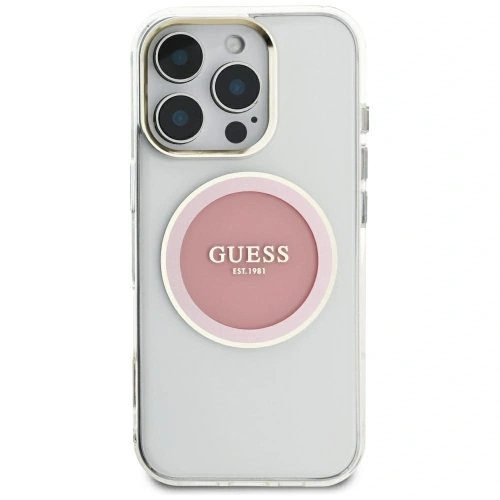 Buy Guess IML Metal Colored Circle Classic Logo MagSafe Apple iPhone 16 Pro Max pink - GUE4558 - {ean13} - Home Screen Store Europe