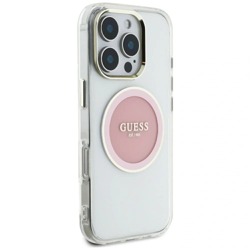 Buy Guess IML Metal Colored Circle Classic Logo MagSafe Apple iPhone 16 Pro Max pink - GUE4558 - {ean13} - Home Screen Store Europe