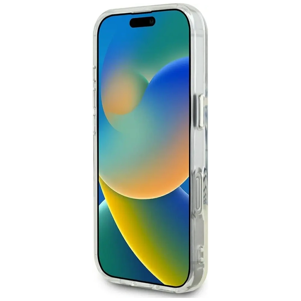 Etui Guess IML Metal Colored Circle Classic Logo MagSafe do Apple iPhone 16 Pro Max różowy