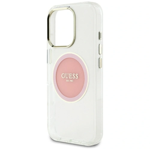 Buy Guess IML Metal Colored Circle Classic Logo MagSafe Apple iPhone 16 Pro Max pink - GUE4558 - {ean13} - Home Screen Store Europe