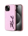 Kup Karl Lagerfeld Zmačkaný kovový podpis Apple iPhone 15 růžový - KLD22042 - {ean13} - Sklep Home Screen