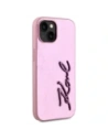 Kup Karl Lagerfeld Zmačkaný kovový podpis Apple iPhone 15 růžový - KLD22042 - {ean13} - Sklep Home Screen