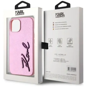 Buy Karl Lagerfeld Wrinkled Metal Signature Apple iPhone 15 pink - KLD22042 - {ean13} - Home Screen Store Europe