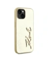 Kup Karl Lagerfeld Zmačkaný kovový podpis Apple iPhone 15 zlatý - KLD22043 - {ean13} - Sklep Home Screen