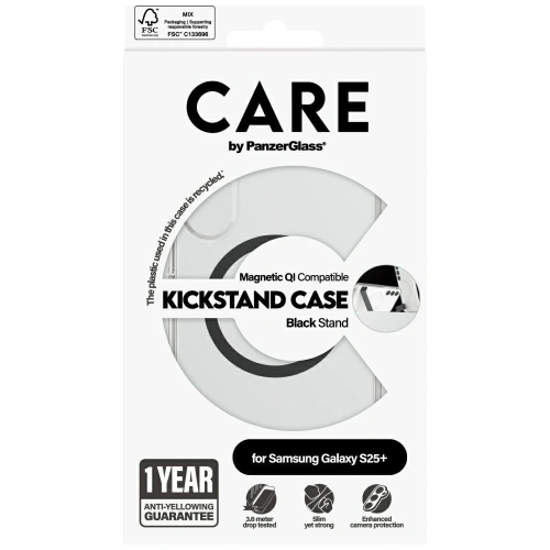 Kup Etui CARE by PanzerGlass Feature Black Kickstand & QI do Samsung Galaxy S25+ Plus przezroczysty - PZG874 - {ean13} - Sklep Home Screen