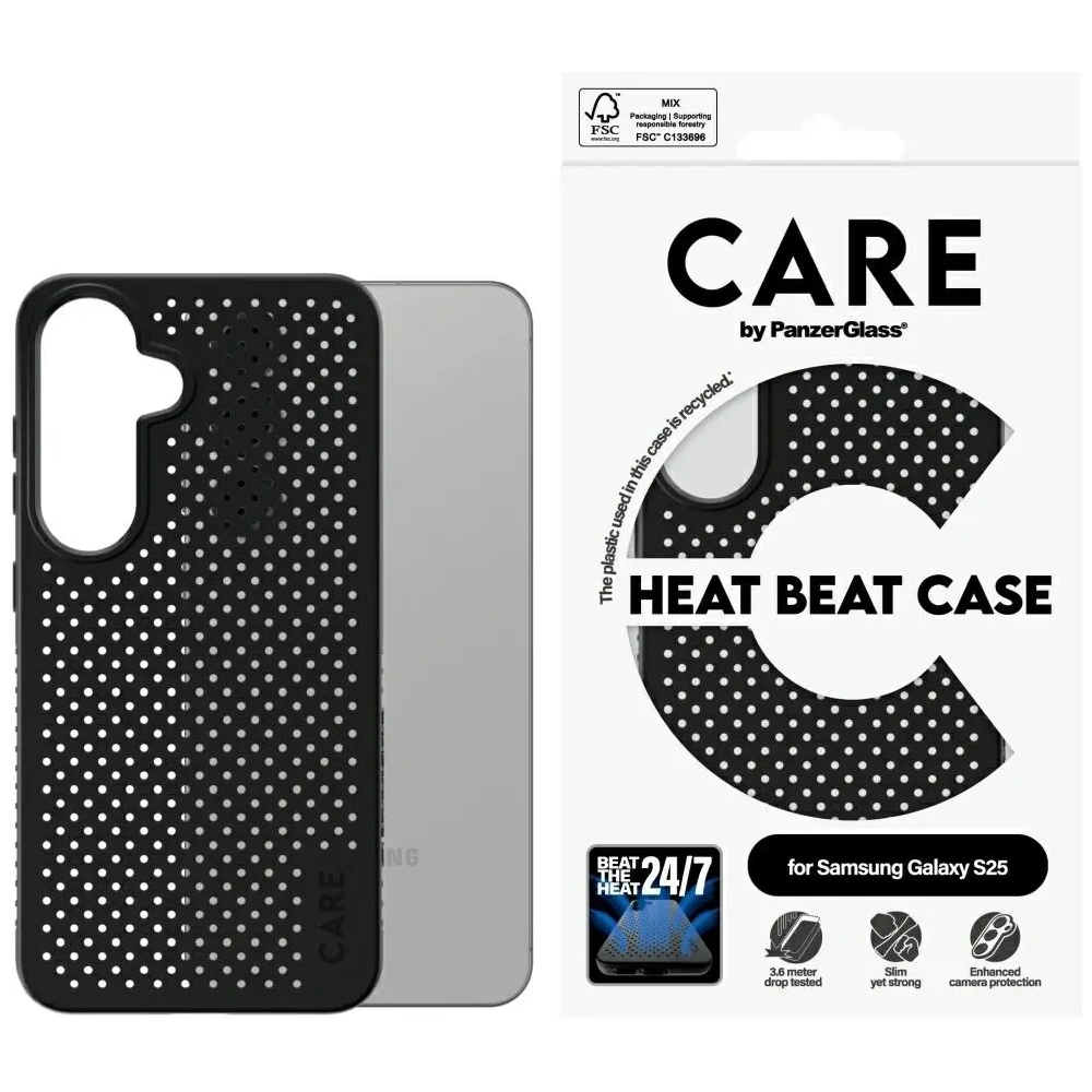 Etui CARE by PanzerGlass Feature Heat Beat do Samsung Galaxy S25 czarny