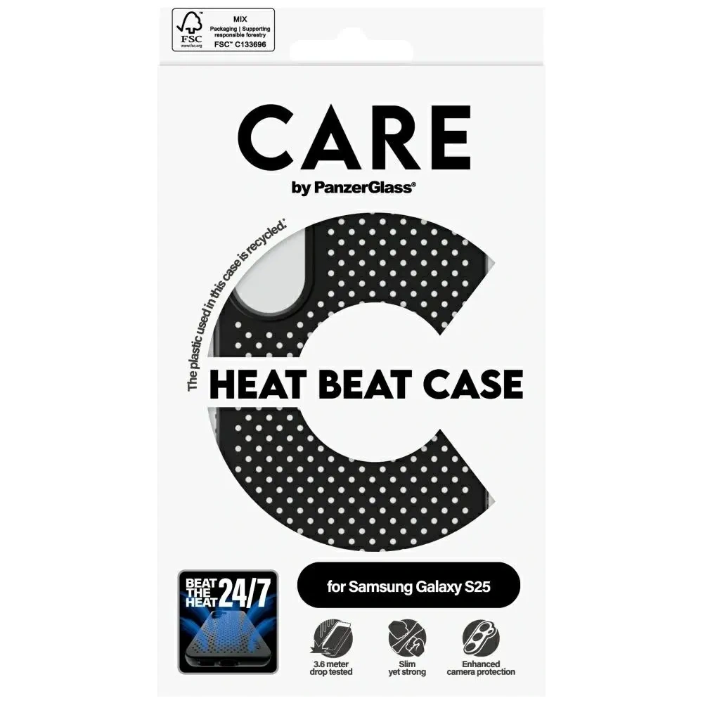 Etui CARE by PanzerGlass Feature Heat Beat do Samsung Galaxy S25 czarny