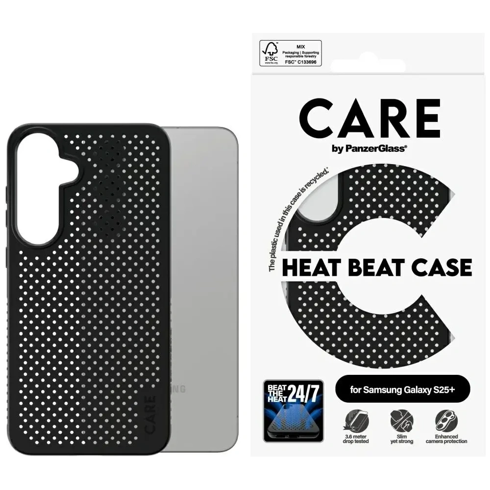 Etui CARE by PanzerGlass Feature Heat Beat do Samsung Galaxy S25+ Plus czarny